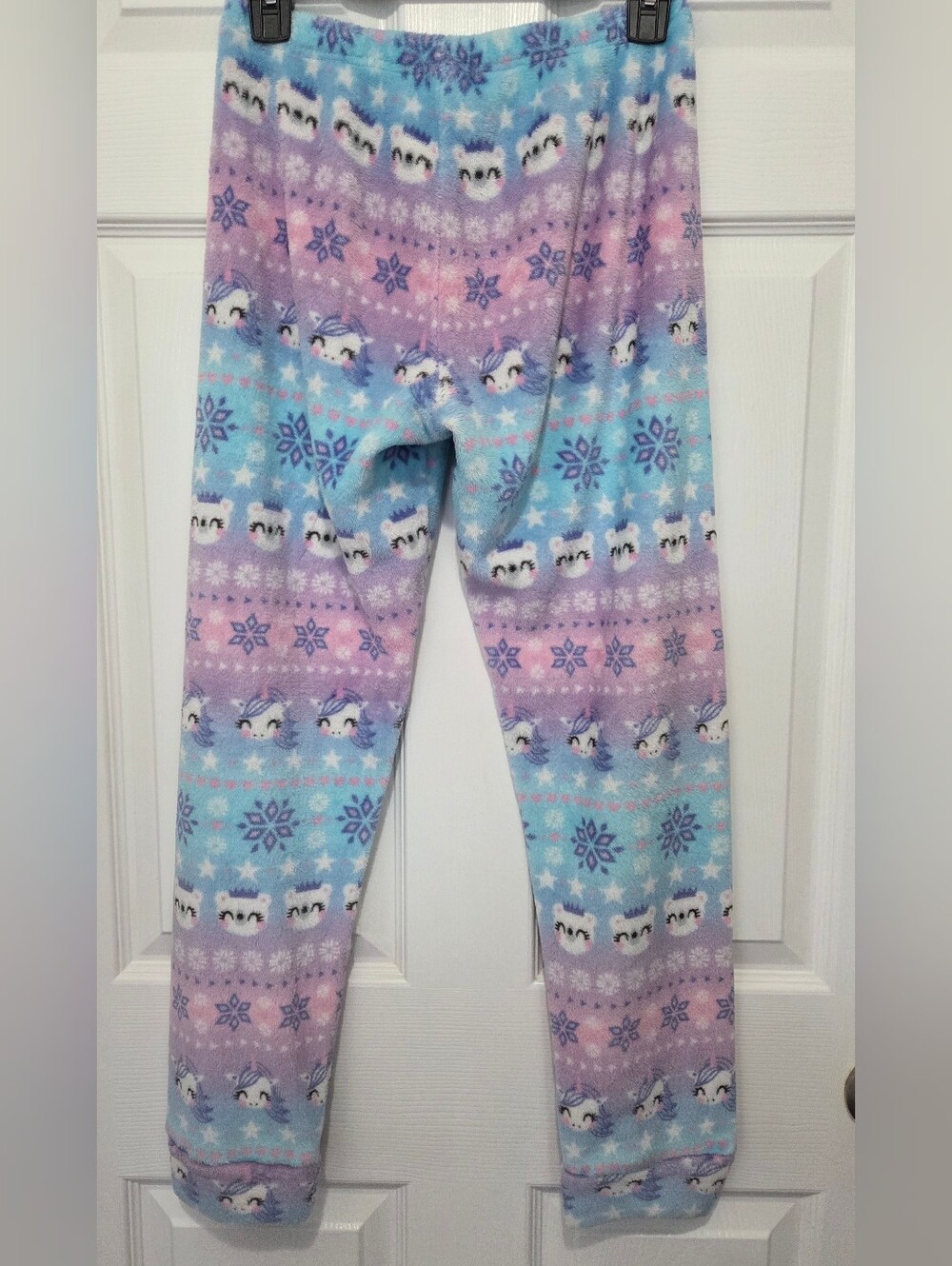 The Children's Place Girls Unicorn Blue & Purple Soft Fleece Pajamas Size XL 14 - Picture 10 of 11